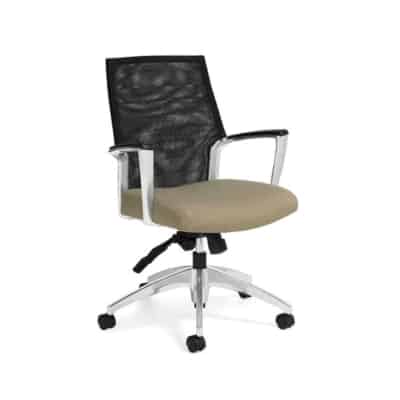Mid Back Mesh Conference Room Chair with Fabric Seat