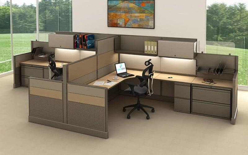 High & Low Wall Cubicle Workstations w/ Storage Drawers | Joyce