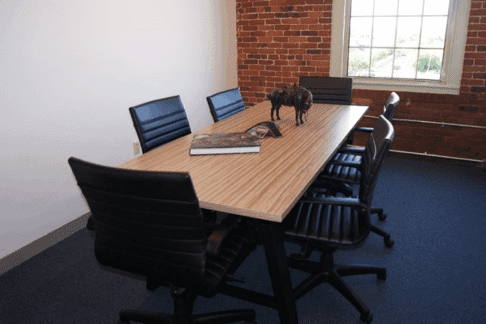 Office conference room design and furniture for Massachusetts-based startup, Horsepower Technologies Inc. 