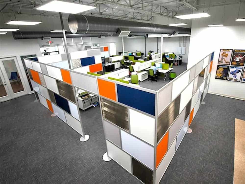 Resimercial acoustic free standing room divider to create privacy and collaboration space 