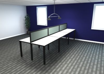 6 Person Workstation with Glass Screens