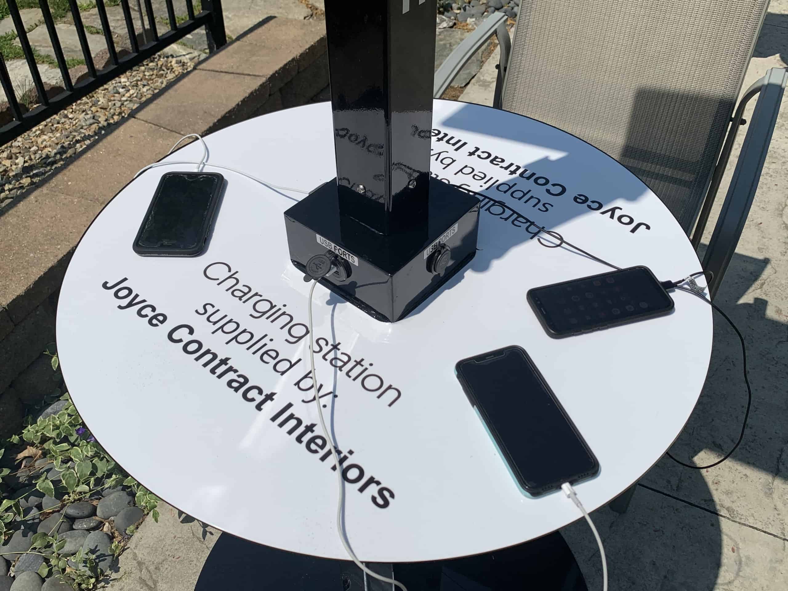 Solar charging table