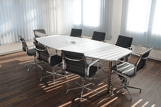 Conference room table and chairs